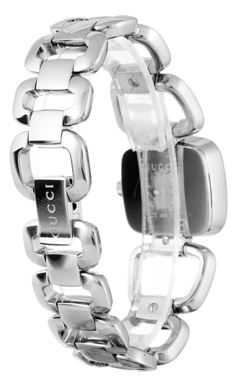 Gucci G Diamonds Black Dial Silver Steel Strap Watch For Women - YA125509 Watches Gucci   