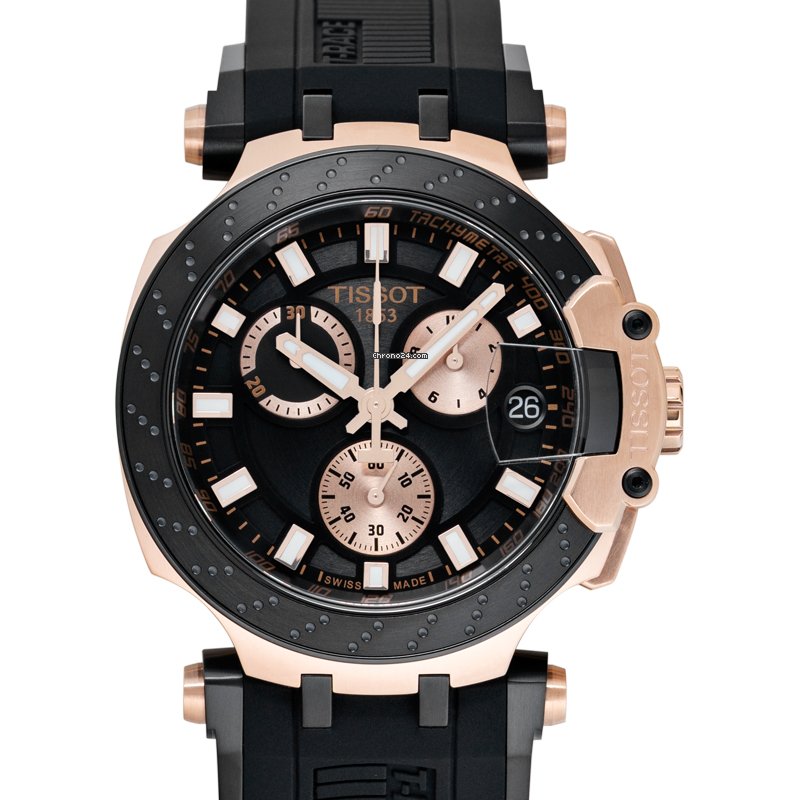 Tissot T Race Quartz Chronograph Black Dial Silicon Strap Watch For Men - T115.417.37.051.00 Watches Tissot   