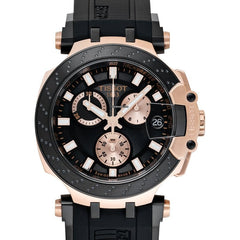Tissot T Race Quartz Chronograph Black Dial Silicon Strap Watch For Men - T115.417.37.051.00 Watches Tissot   
