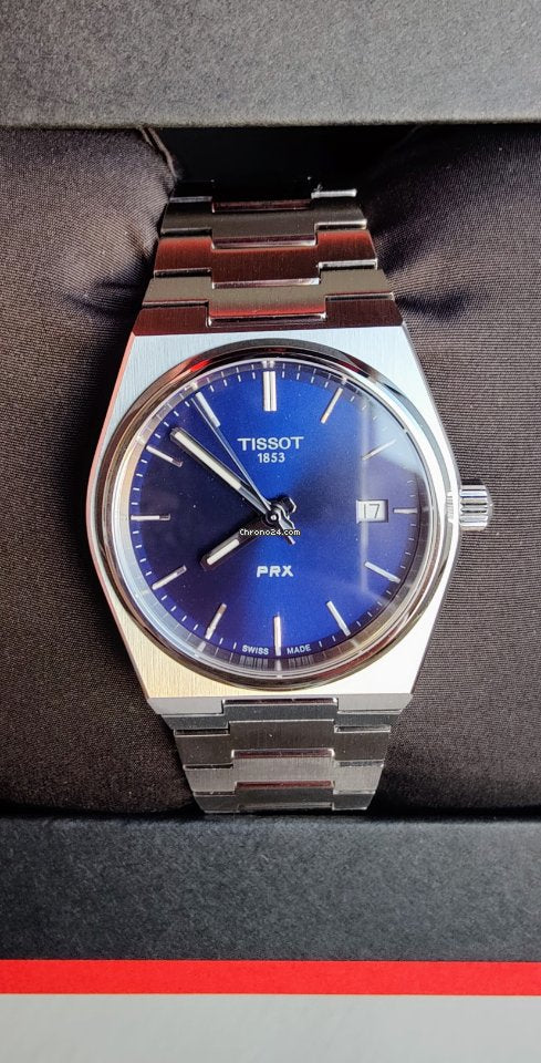 Tissot PRX Quartz Blue Dial Stainless Steel 35mm Watch For Men - T137.210.11.041.00 Watches Tissot   