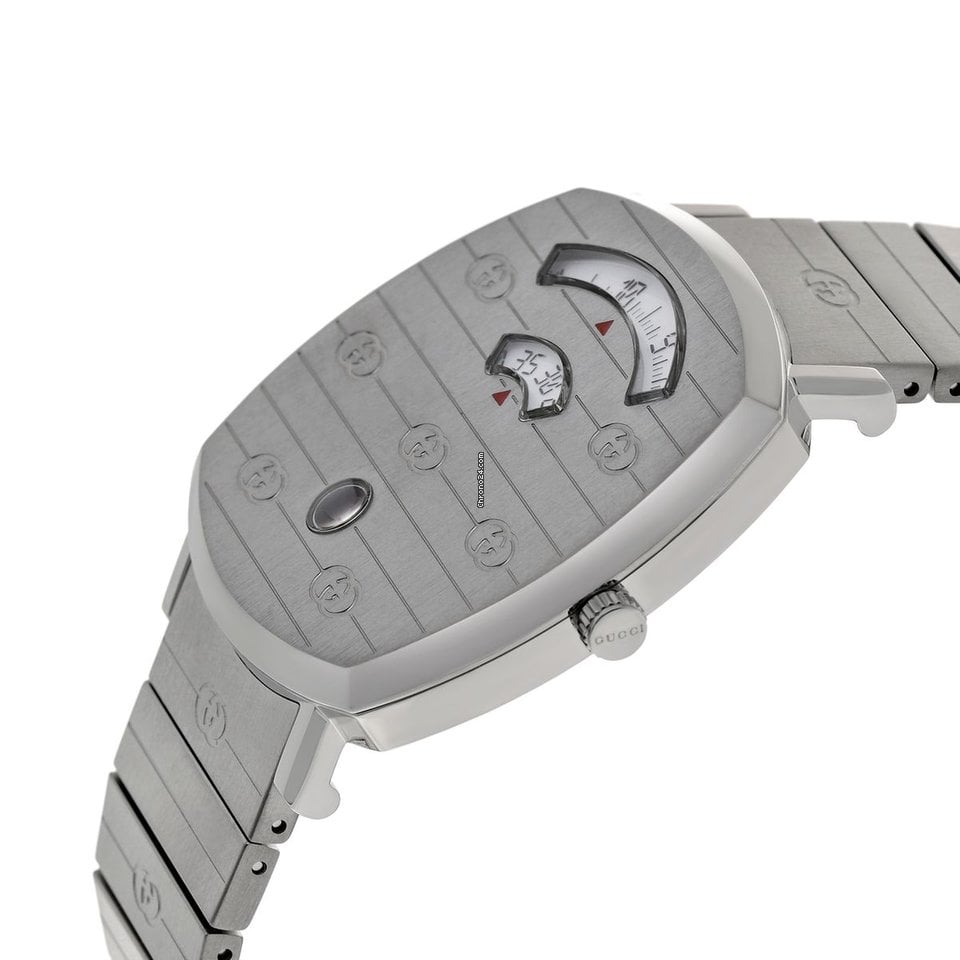 Gucci Grip Silver Dial Silver Steel Strap Watch For Women - YA157401 Watches Gucci   