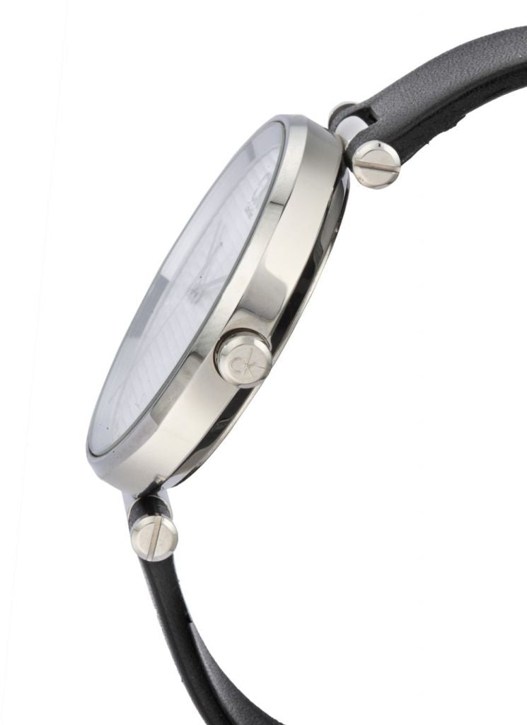 Calvin Klein Sight Silver Dial Black Leather Strap Watch for Men - K1S21120 Watches Calvin Klein   