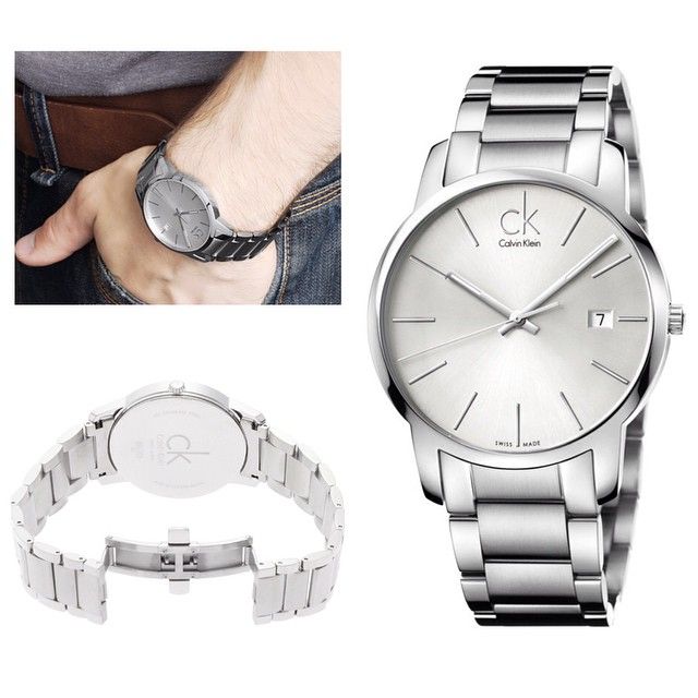 Calvin Klein City Silver Dial Silver Steel Strap Watch for Men - K2G2G146 Watches Calvin Klein   