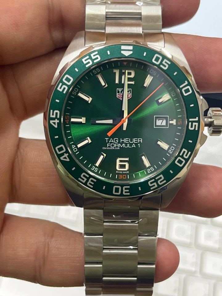 Tag Heuer Formula 1 Limited Edition Quartz 43mm Green Dial Silver Steel Strap Watch for Men - WAZ1017.BA0842 Watches Tag Heuer   