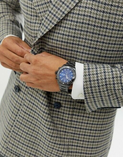 Hugo Boss Ocean Edition Navy Blue Dial Black Steel Strap Watch for Men - 1513743 Watches Hugo Boss   