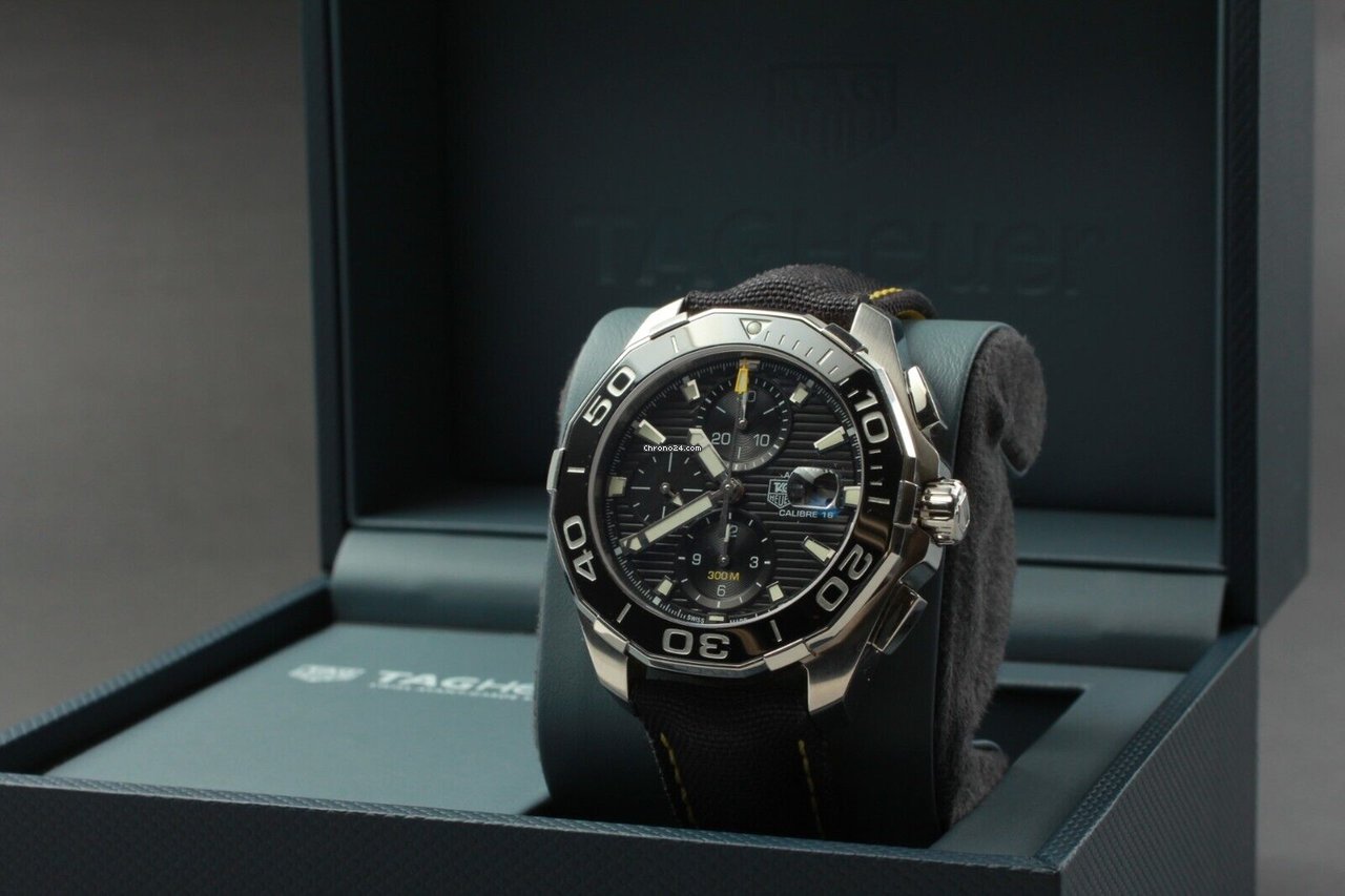 Tag Heuer Aquaracer Automatic Chronograph Black Dial Black Nylon Strap Watch for Men - CAY211A.FC6361 Watches Tag Heuer   