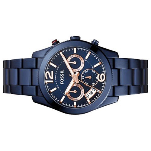 Fossil Perfect Boyfriend Multifunction Blue Dial Blue Steel Strap Watch for Women - ES4093 Watches Fossil   