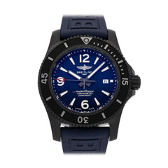 Breitling Superocean Automatic 46mm Blue Dial Blue Rubber Strap Watch for Men - M17368D71C1S1 Watches Breitling   