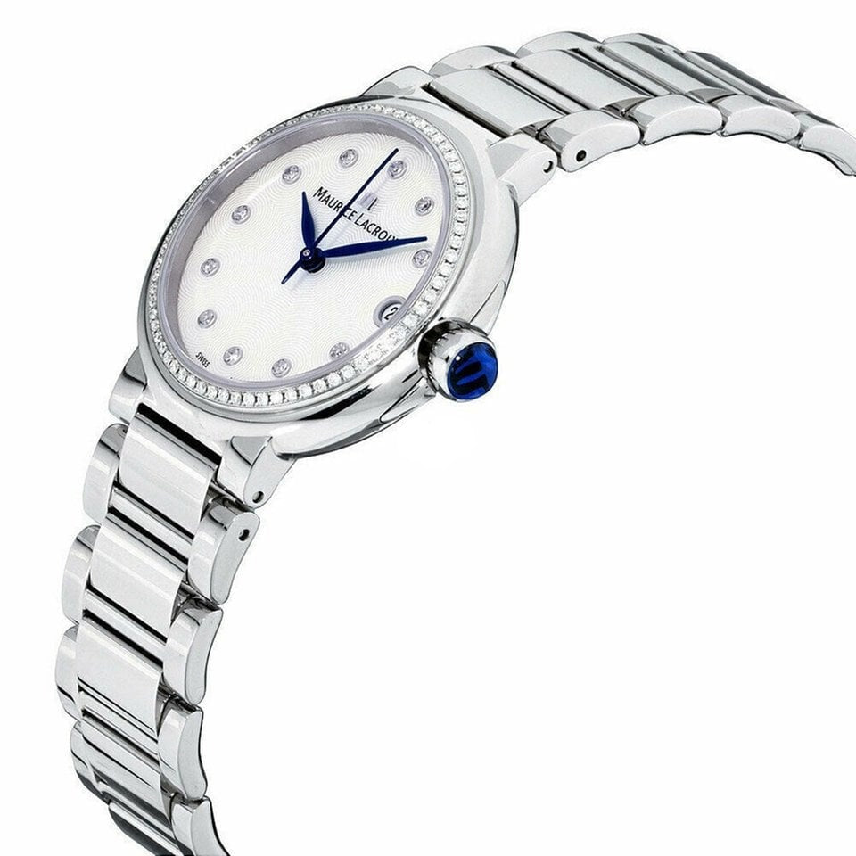 Maurice Lacroix Fiaba Diamonds Mother of Pearl Dial Silver Steel Strap Watch for Women - FA1004-SD502-170-1 Watches Maurice Lacroix   