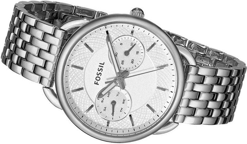 Fossil Tailor Silver Dial Silver Stainless Steel Strap Watch for Women - ES3712 Watches Fossil   