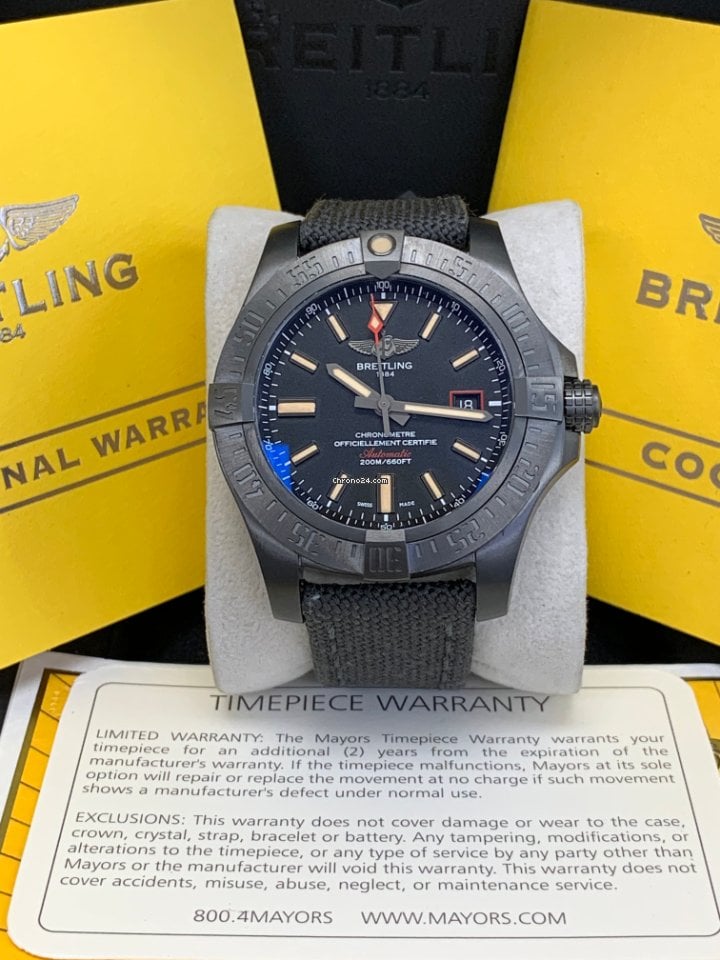 Breitling Avenger Blackbird 44mm Black Dial Black Nylon Strap Watch for Men - V1731110/BD74/109W/M20BASA.1 Watches Breitling   