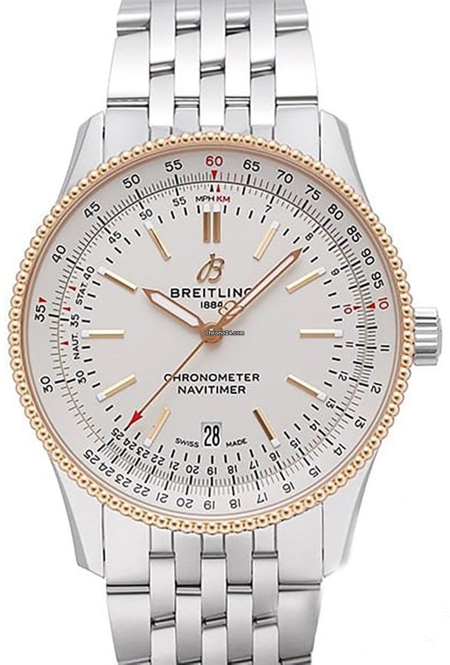 Breitling Navitimer Automatic 41mm White Dial Silver Stainless Steel Mens Watch - U17326211G1A1 Watches Breitling   