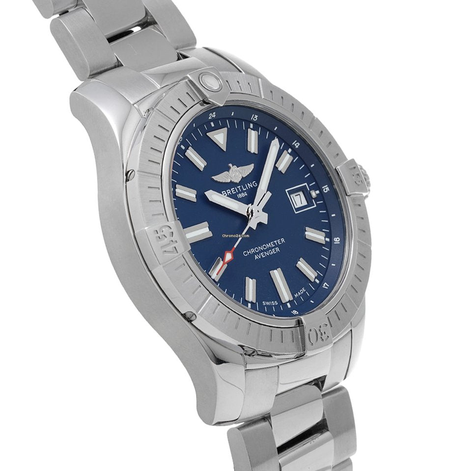 Breitling Avenger Automatic 43mm Blue Dial Silver Steel Strap Watch for Men - A17318101C1A1 Watches Breitling   