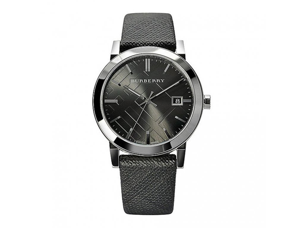 Burberry Heritage Grey Dial Black Leather Strap Watch for Men - BU9024 Watches Burberry   