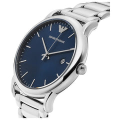 Emporio Armani Luigi Blue Dial Silver Stainless Steel Watch For Men - AR11089 Watches Emporio Armani   