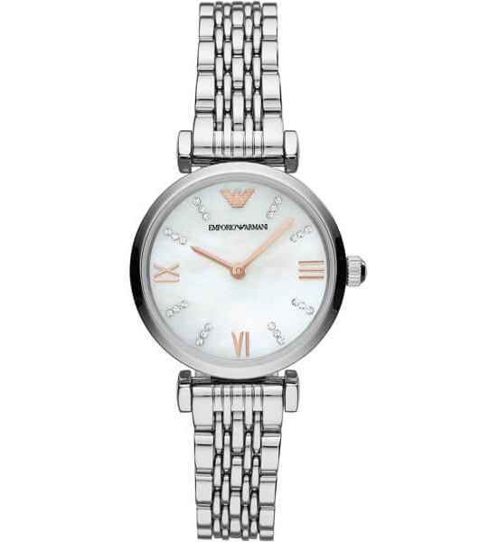 Emporio Armani Donna Mother of Pearl Dial Silver Stainless Steel Watch For Women - AR11204 Watches Emporio Armani   