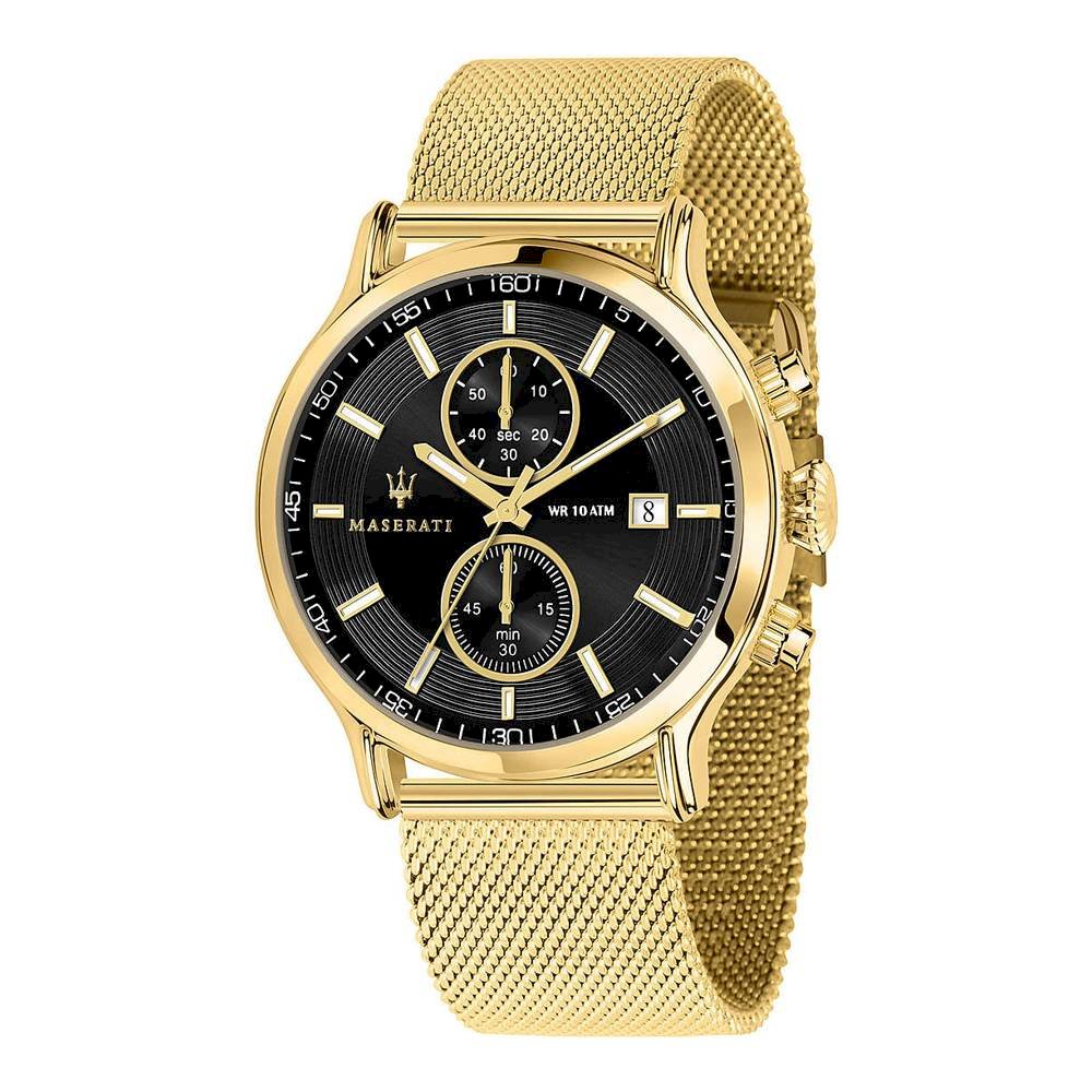 Maserati Epoca 42mm Black Dial Gold Mesh Bracelet Watch For Men - R8873618007 Watches Maserati   