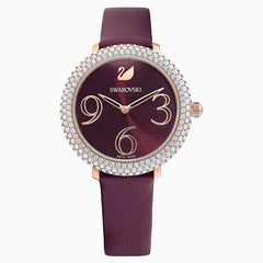 Swarovski Crystal Frost Red Dial Red Leather Strap Watch for Women - 5484064 Watches Swarovski   