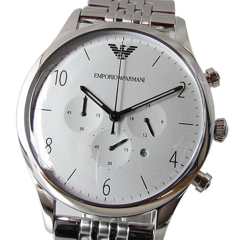 Emporio Armani Classic Chronograph Silver Dial Stainless Steel Watch For Men - AR1879 Watches Emporio Armani   