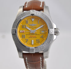 Breitling Avenger 11 Seawolf Stainless Steel Cobra Yellow Dial Mens Watch - A1733110/I519/434X Watches Breitling   