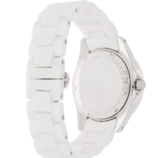 Fossil Ceramic White Dial White Steel Strap Watch for Women - CE1002 Watches Fossil   