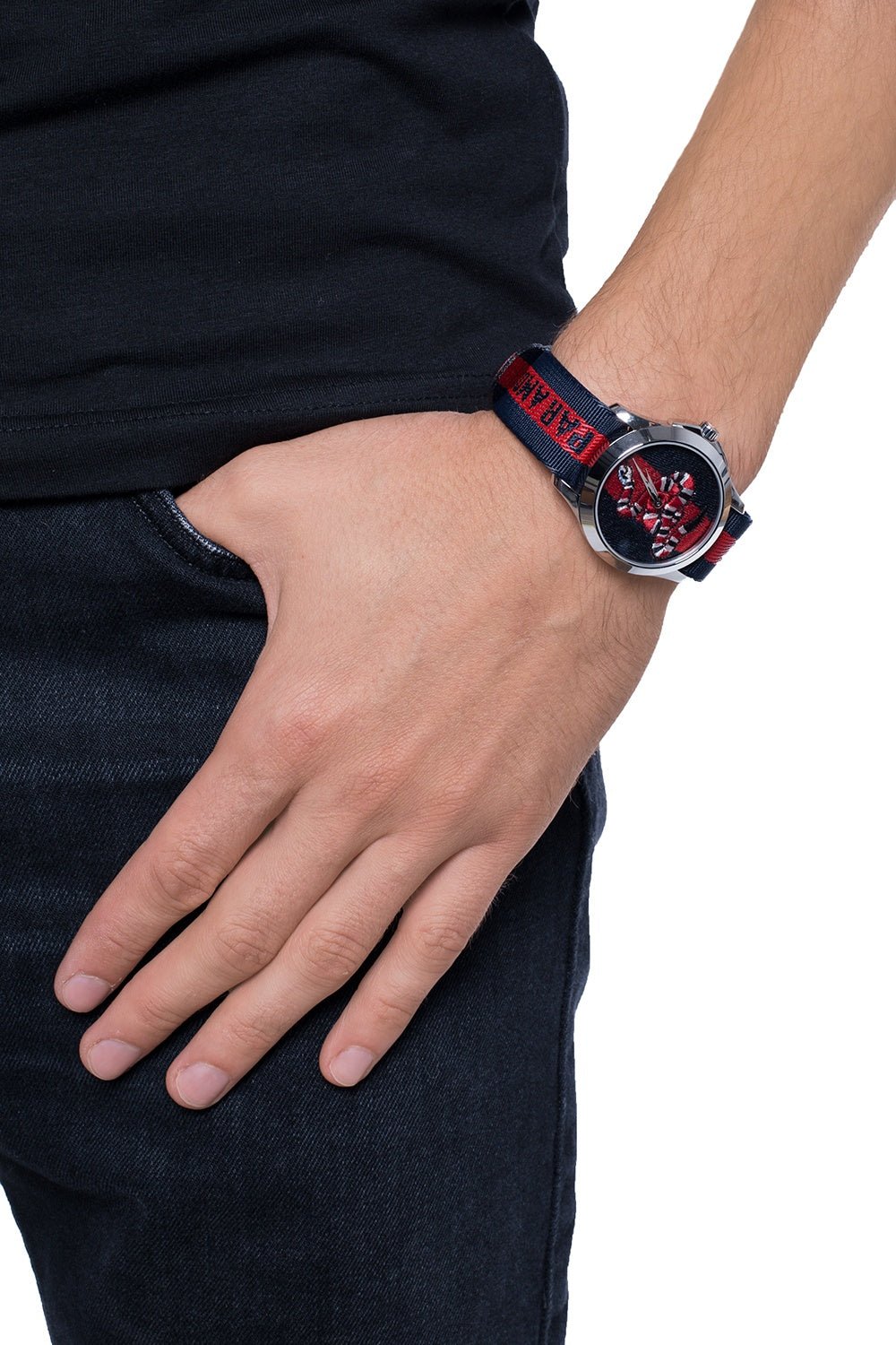 Gucci Le Marche Des Merveilles Blue Red Dial Blue Red Nylon Strap Unisex Watch - YA126493 Watches Gucci   