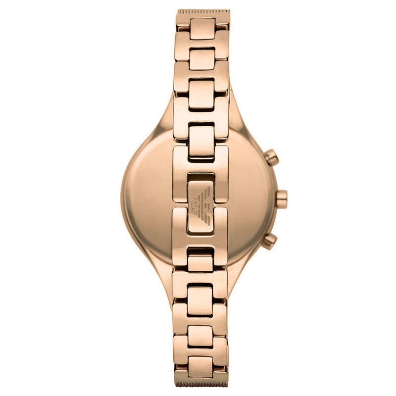 Emporio Armani Chiara Silver Dial Rose Gold Stainless Steel Watch For Women - AR7362 Watches Emporio Armani   