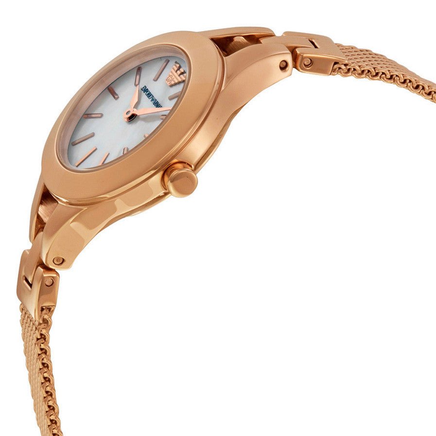 Emporio Armani Chiara Analog White Dial Rose Gold Stainless Steel Strap Watch For Women - AR7329 Watches Emporio Armani   