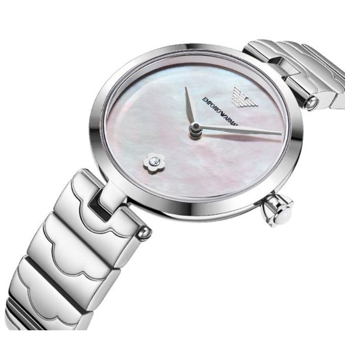 Emporio Armani Mother of Pearl Dial Silver Stainless Steel Dial Watch For Women - AR11235 Watches Emporio Armani   