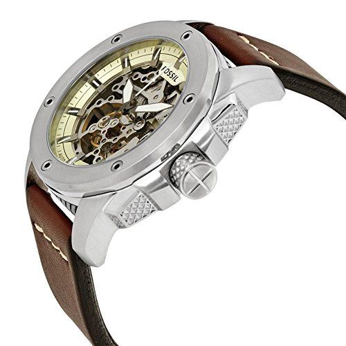 Fossil Modern Machine Automatic Skeleton White Dial Brown Leather Strap Watch for Women - ME3083 Watches Fossil   