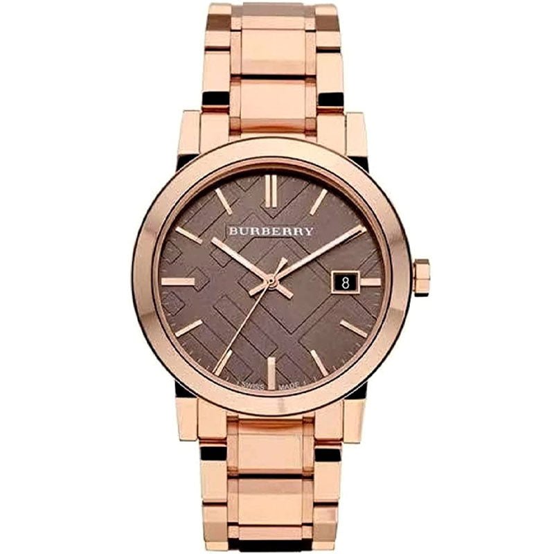 Burberry The City Light Brown Dial Rose Gold Stainless Steel Strap Watch for Women - BU9005 Watches Burberry   