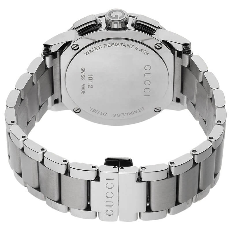 Gucci G Chrono Chronograph Silver Dial Silver Steel Strap Watch For Men - YA101201 Watches Gucci   