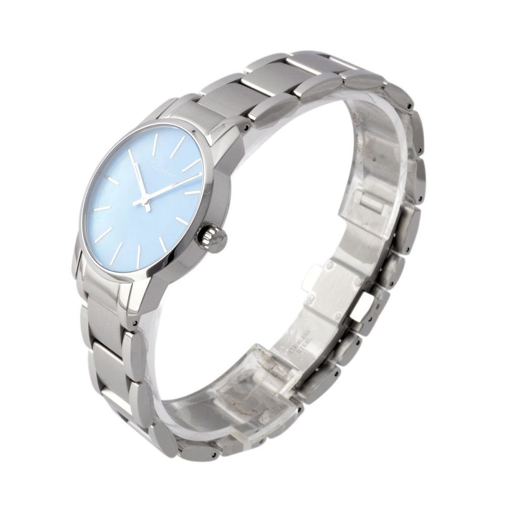 Calvin Klein City Mother of Pearl Blue Dial Silver Steel Strap Watch for Women - K2G2314X Watches Calvin Klein   