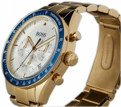 Hugo Boss Trophy White Dial Gold Steel Strap Watch for Men - 1513631 Watches Hugo Boss   