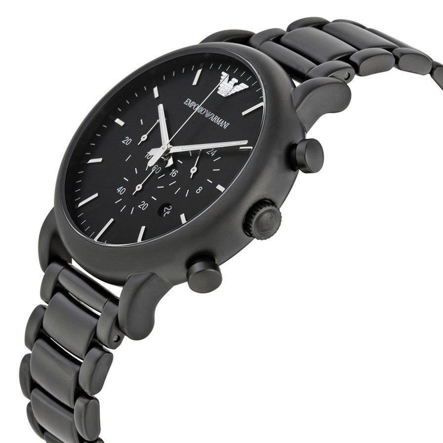 Emporio Armani Luigi Chronograph Black Dial Black Stainless Steel Watch For Men - AR1895 Watches Emporio Armani   