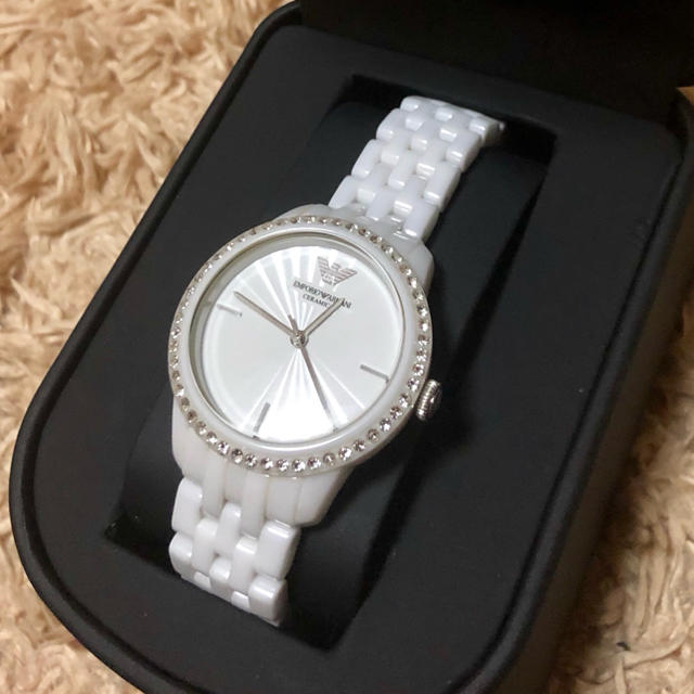 Emporio Armani Ceramic White Dial White Ceramic Bracelet Watch For Women - AR1477 Watches Emporio Armani   