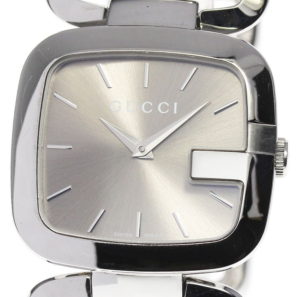 Gucci G Brown Square Brown Dial Silver Steel Strap Watch For Women - YA125402 Watches Gucci   