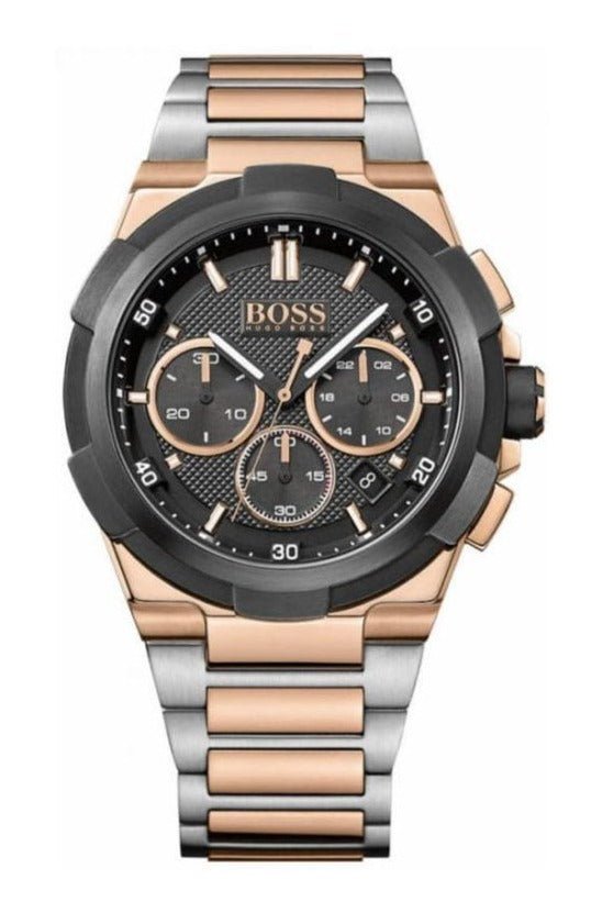 Hugo Boss Supernova Black Dial Two Tone Steel Strap Watch for Men - 1513358 Watches Hugo Boss   