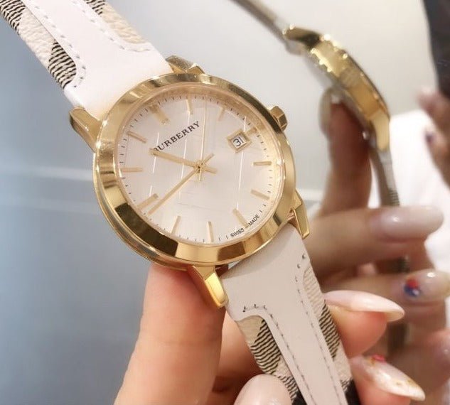 Burberry The City White Dial White Leather Strap Watch for Women - BU9015 Watches Burberry   