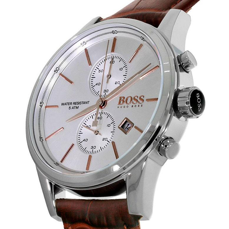 Hugo Boss Jet White Dial Brown Leather Strap Watch for Men - 1513280 Watches Hugo Boss   