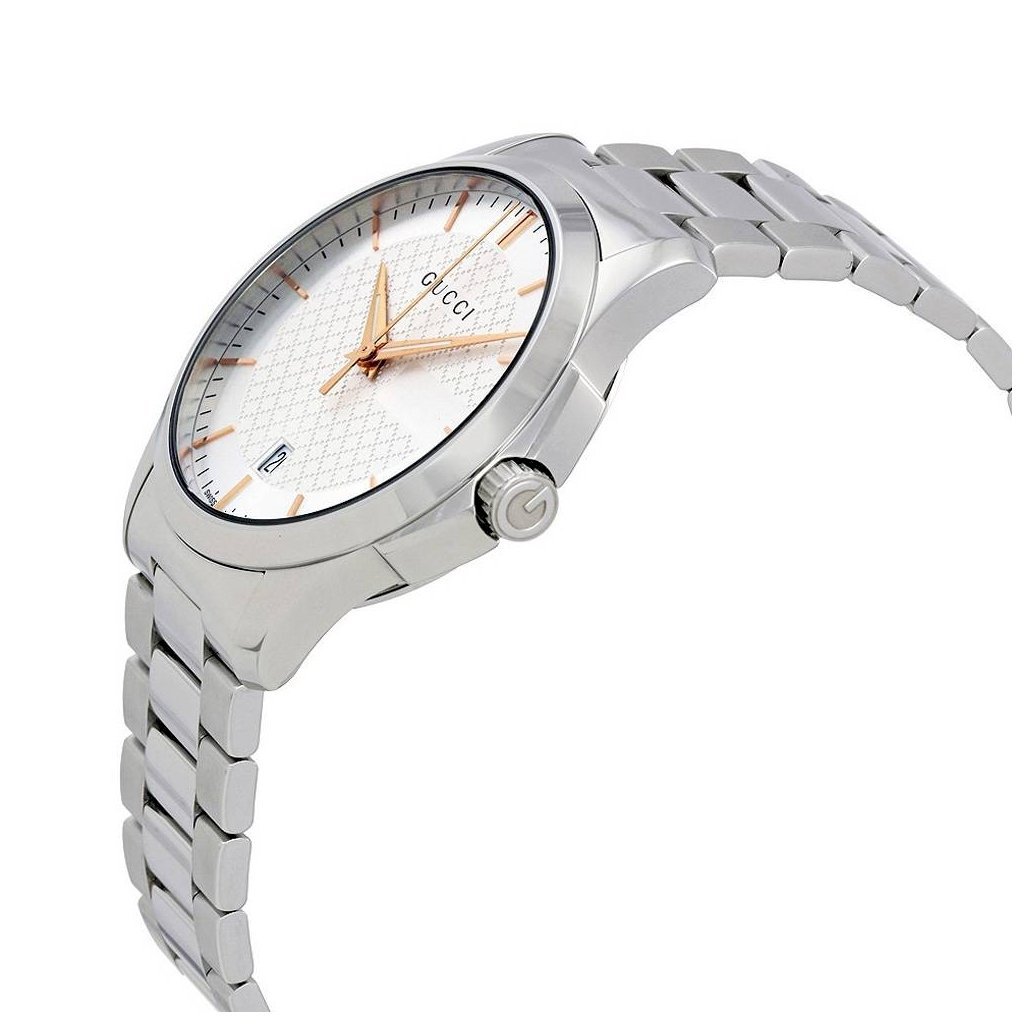 Gucci G Timeless Silver Dial Silver Steel Strap Unisex Watch - YA126442 Watches Gucci   