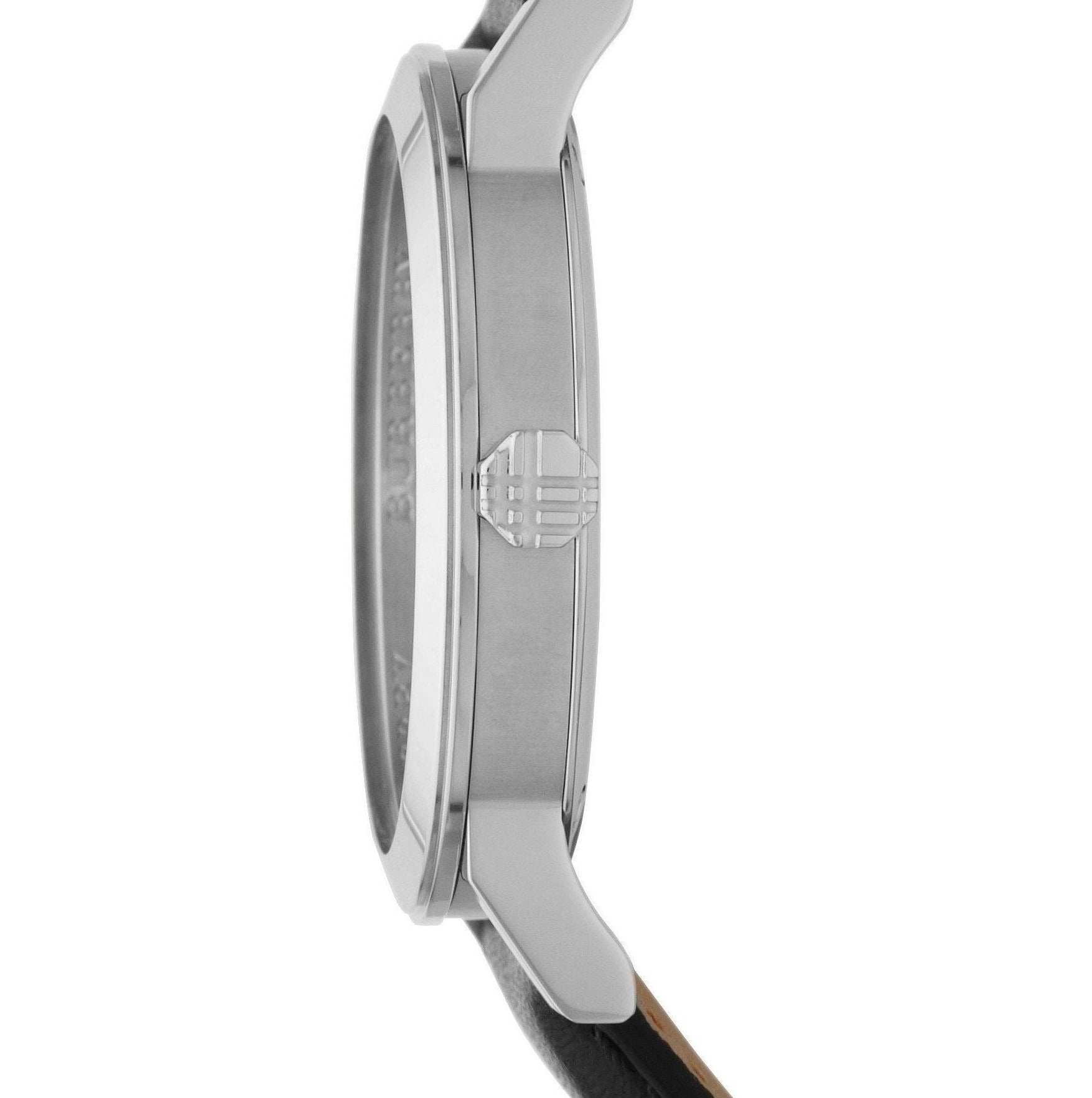 Burberry The City White Dial Black Leather Strap Watch for Men - BU9008 Watches Burberry   