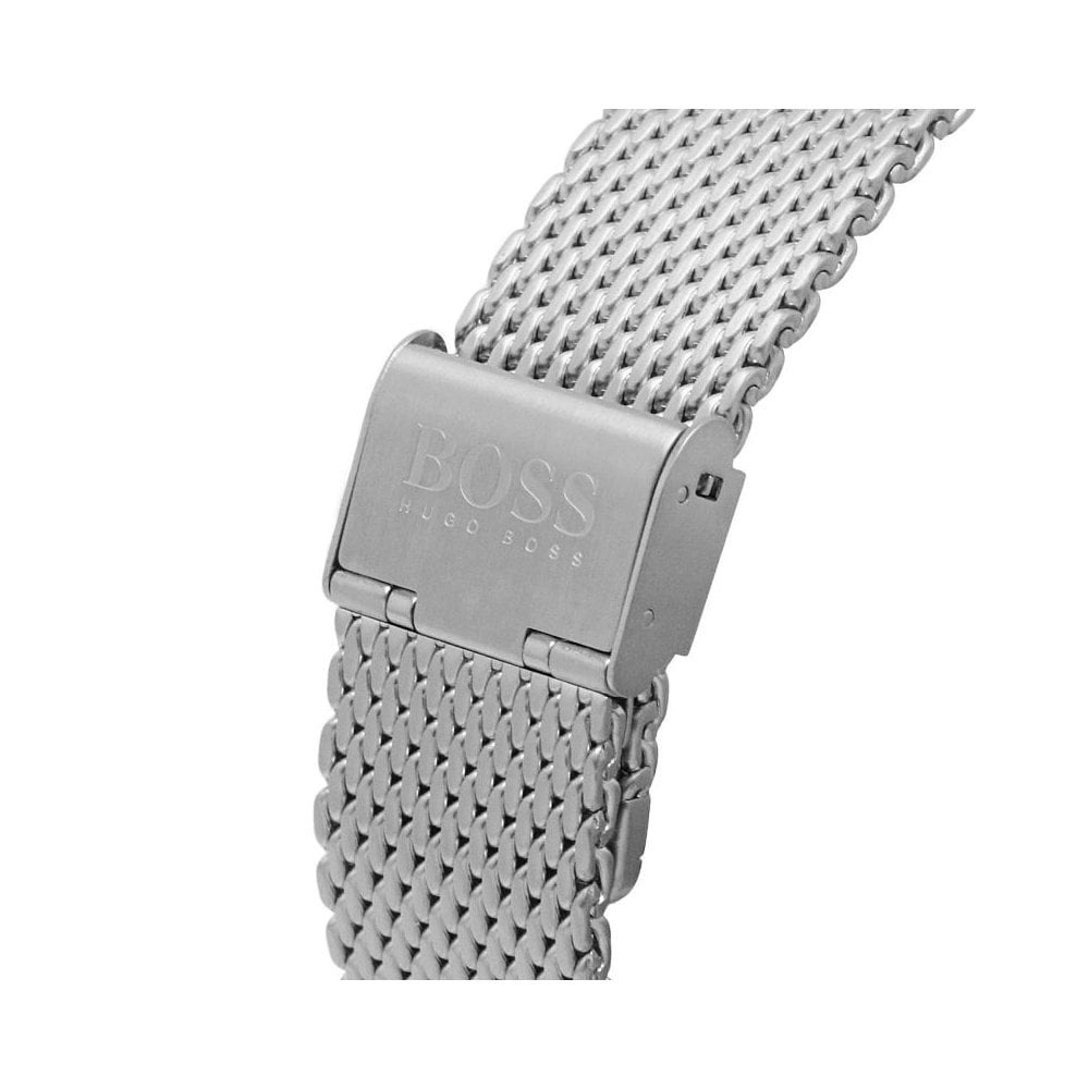 Hugo Boss Admiral Green Dial Silver Mesh Bracelet Watch for Men - 1513905 Watches Hugo Boss   