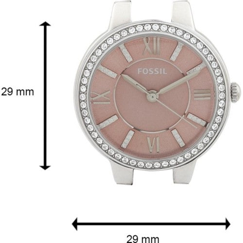 Fossil Virginia Pink Dial Silver Steel Strap Watch for Women - ES3504 Watches Fossil   