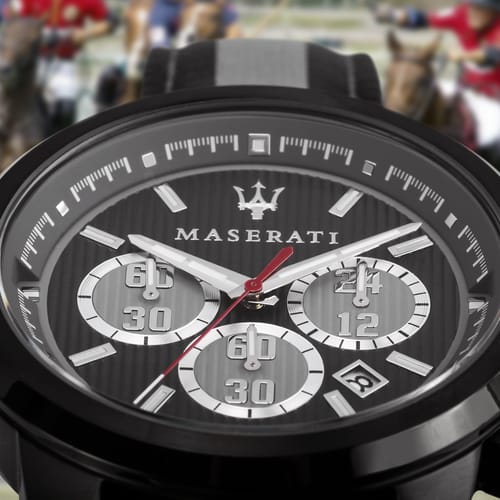 Maserati Royale 44mm Black Dial Stainless Steel Fiber Strap Watch For Men - R8871637002 Watches Maserati   