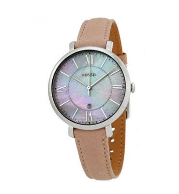 Fossil Jacqueline Blush Mother of Pearl Dial Pink Leather Strap Watch for Women - ES4151 Watches Fossil   