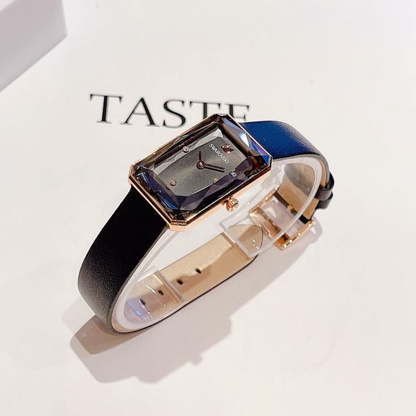Swarovski Uptown Black Dial Black Leather Strap Watch for Women - 5547710 Watches Swarovski   