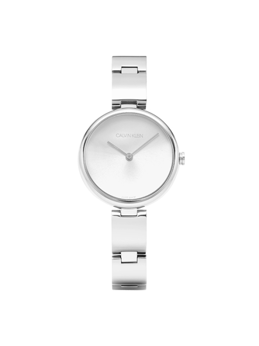 Calvin Klein Wavy Silver Dial Silver Steel Strap Watch for Women - K9U23146 Watches Calvin Klein   