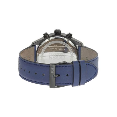 Hugo Boss Grand Prix Chronograph Black Dial Blue Leather Strap Watch for Men - 1513563 Watches Hugo Boss   