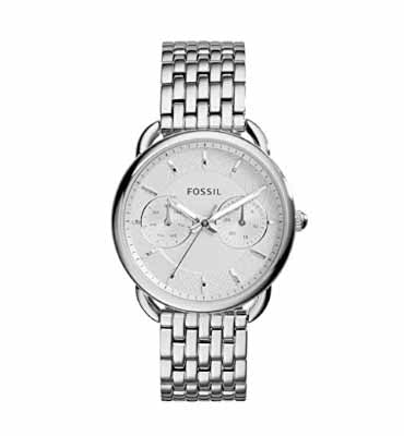 Fossil Tailor Silver Dial Silver Stainless Steel Strap Watch for Women - ES3712 Watches Fossil   